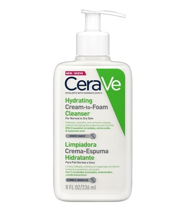 CERAVE LIMPIADORA CREMA ESPUMA HIDRATANTE 236 ML