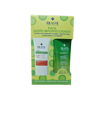 RILASTIL SOLAR F50+ ACNESTIL CR 40 ML + GEL LIMPIADOR 50 ML REGALO