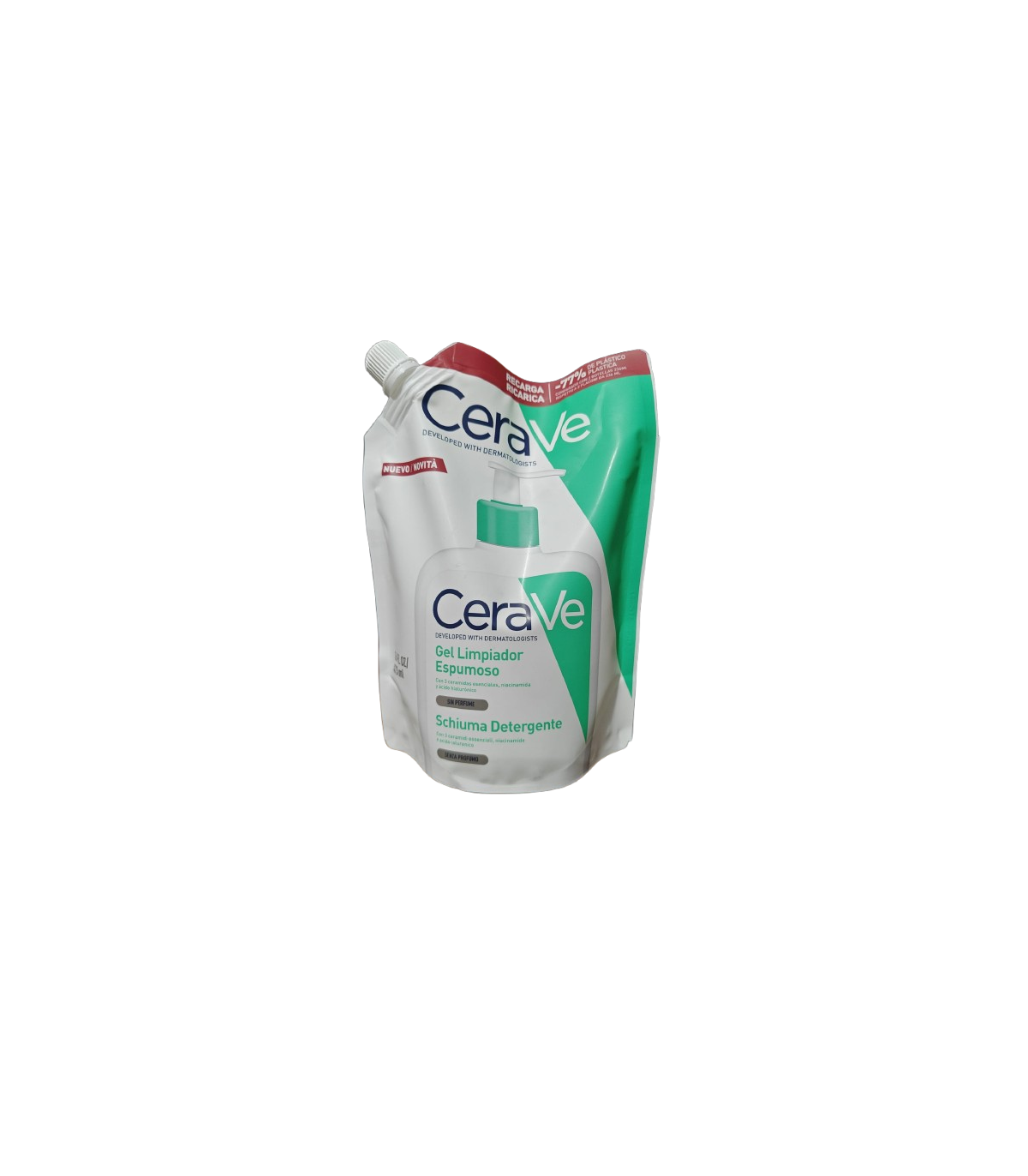 CERAVE GEL LIMPIADOR ESPUMOSO 473 ML RECARGA