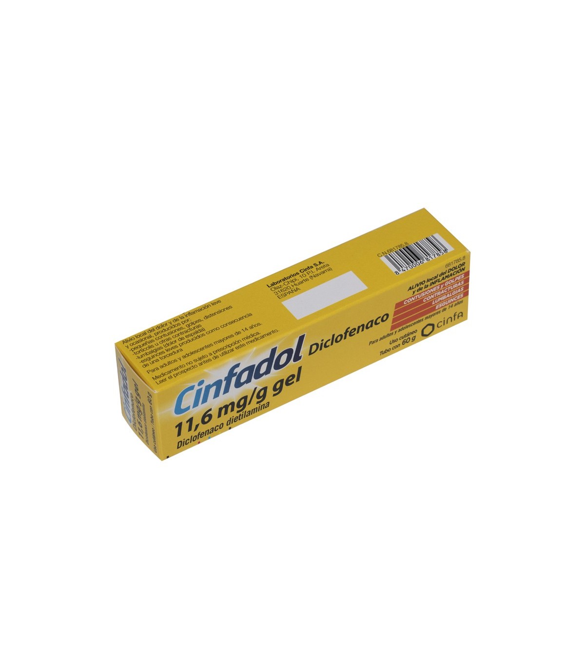 CINFADOL 10 MG/G GEL TOPICO 60 G