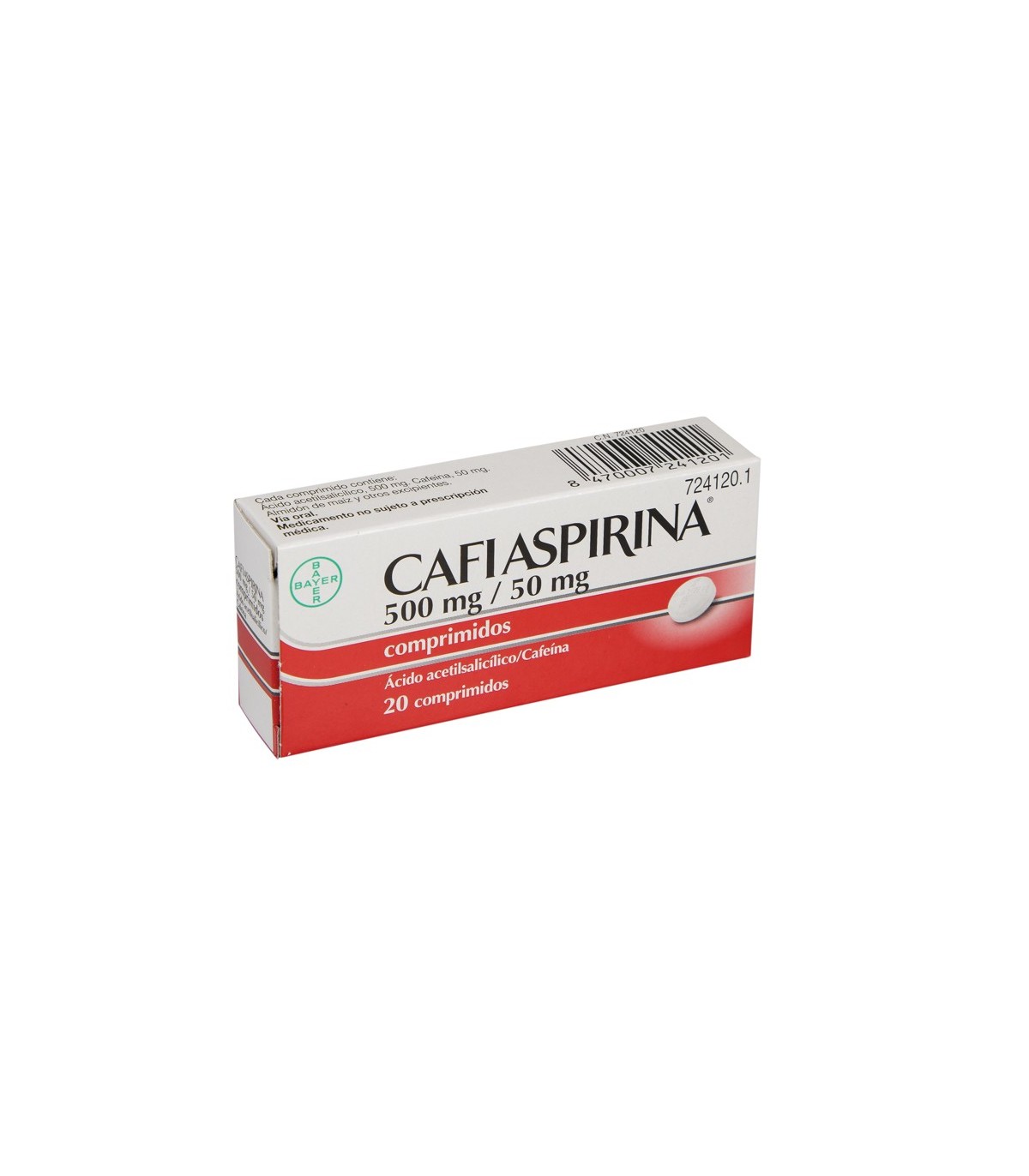 CAFIASPIRINA 500/50 MG 20 COMPRIMIDOS