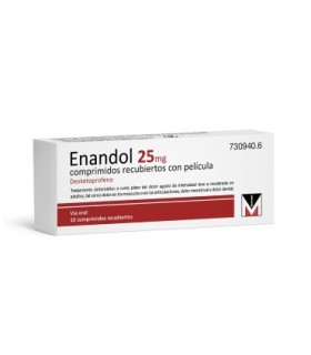 ENANDOL 25 MG 10 COMP RECUBIERTOS