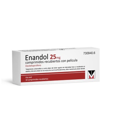 ENANDOL 25 MG 10 COMP RECUBIERTOS