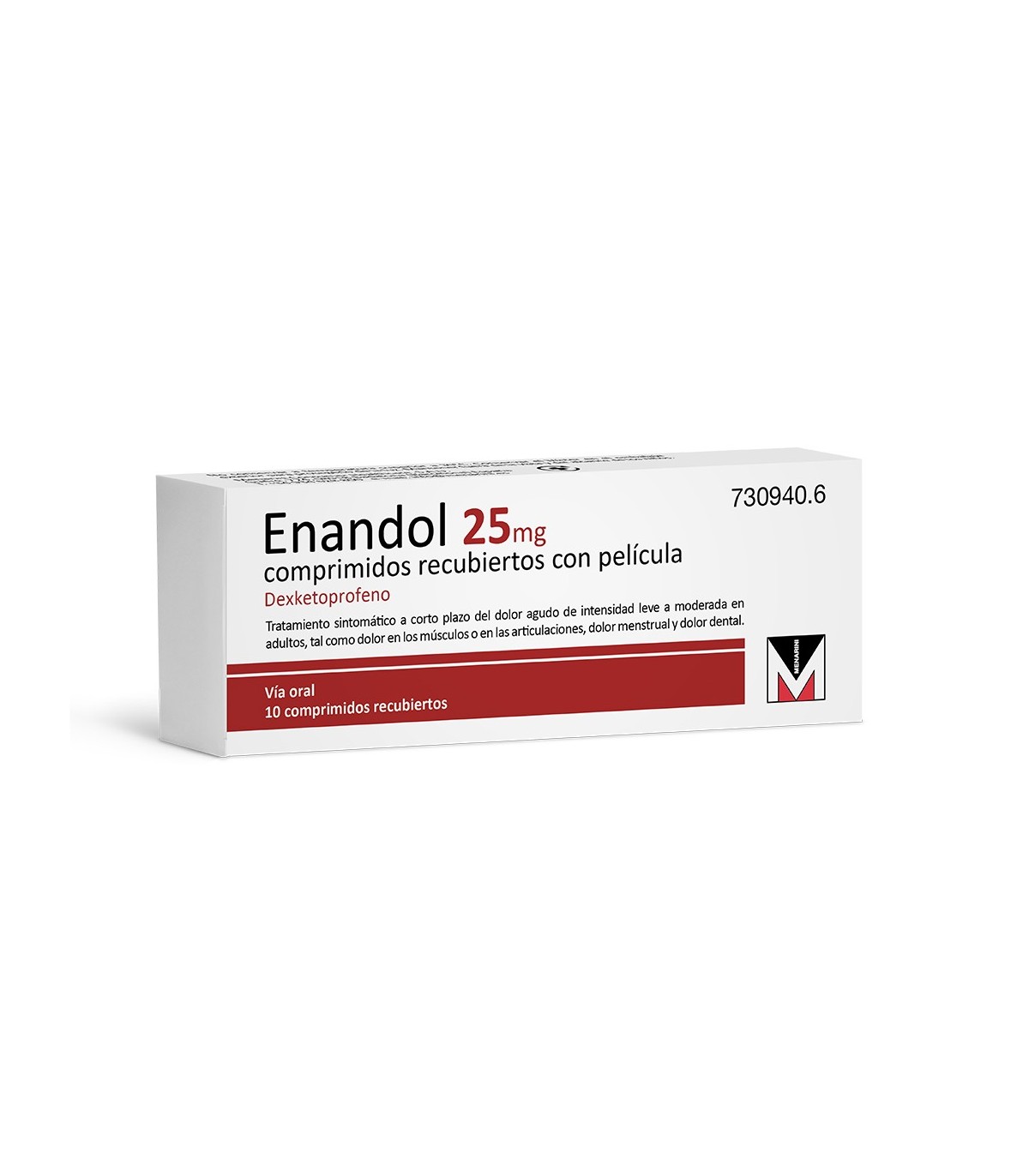 ENANDOL 25 MG 10 COMP RECUBIERTOS