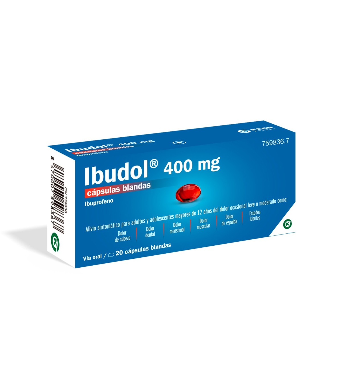IBUDOL 400 MG 20 CAPS BLANDAS