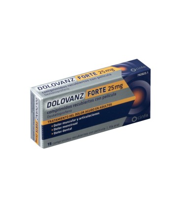 DOLOVANZ FORTE 25 MG 15 COMP RECUBIERTOS