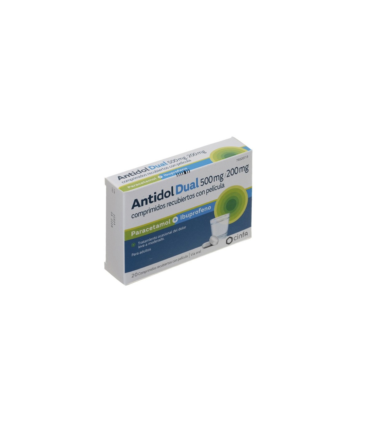 ANTIDOL DUAL 500/200 MG 20 COMP RECUBIERTOS