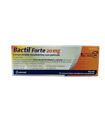 BACTIL FORTE 20 MG 10 COMP RECUBIERTOS