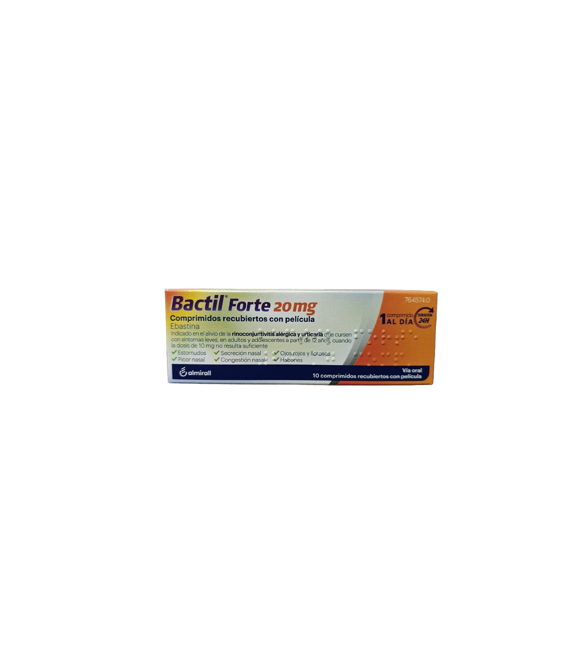 BACTIL FORTE 20 MG 10 COMP RECUBIERTOS