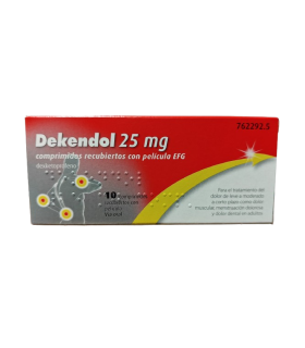 DEKENDOL EFG 25 MG 10 COMP RECUBIERTOS
