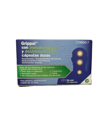 GRIPPAL PSEUDOEFRED DEXTROMET 16 CAPSULAS