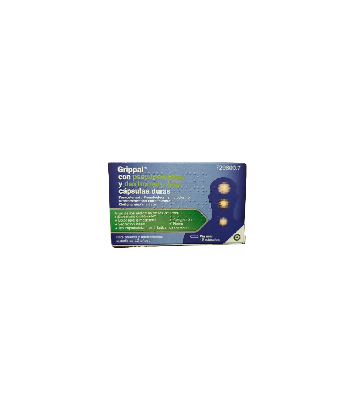 GRIPPAL PSEUDOEFRED DEXTROMET 16 CAPSULAS