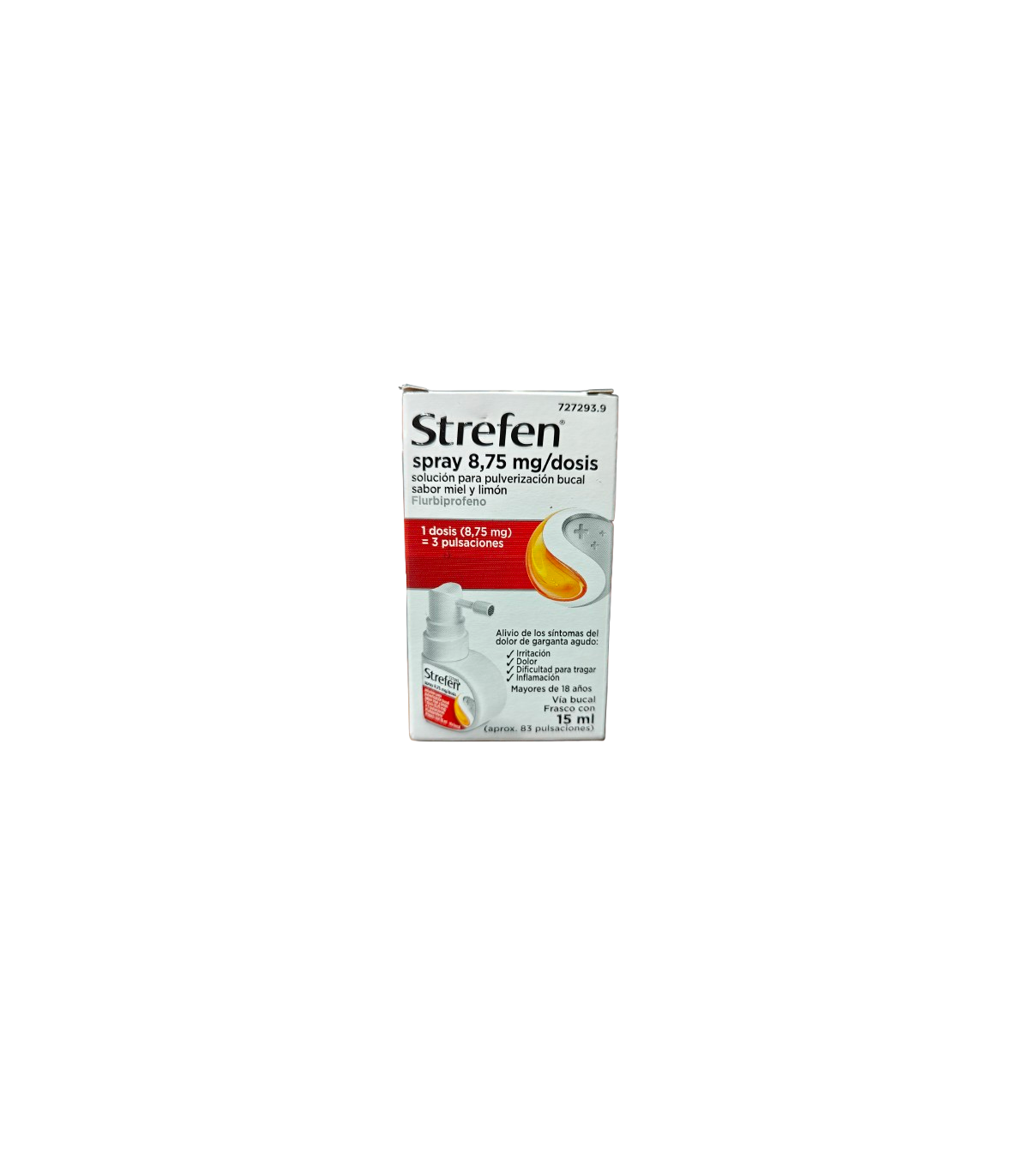 STREFEN SPRAY 8,75 MG/DOS SOL PULV BUCAL 15 ML MIEL Y LIMON