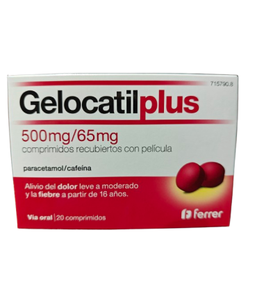 GELOCATIL PLUS 500/65 MG 20 COMP RECUBIERTOS