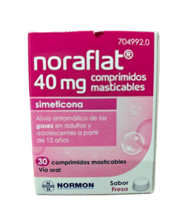 SIMETICONA NORMON 40 MG COMPRIMIDOS MASTICABLES , 30 comprimidos