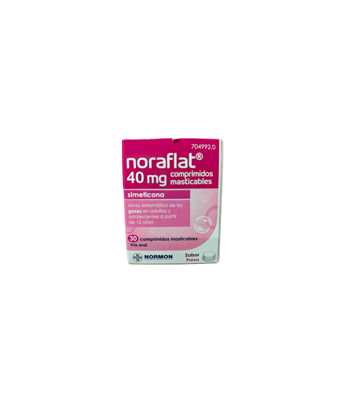 SIMETICONA NORMON 40 MG COMPRIMIDOS MASTICABLES , 30 comprimidos