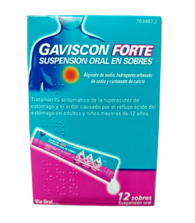 GAVISCON FORTE 12 SOBRES SUSPENSION ORAL 10 ML