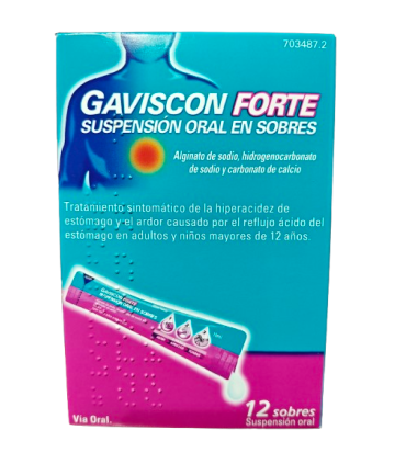 GAVISCON FORTE 12 SOBRES SUSPENSION ORAL 10 ML