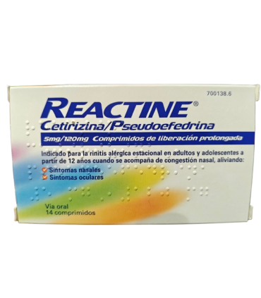 REACTINE PLUS 5/120 MG 14 COMP LIBERACION
