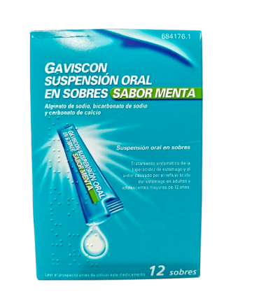 GAVISCON SUSP ORAL SABOR MENTA 12 SOBRES