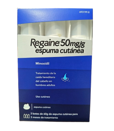 REGAINE 50 MG/G ESPUMA CUTANEA 3 AEROSOLES 60 G