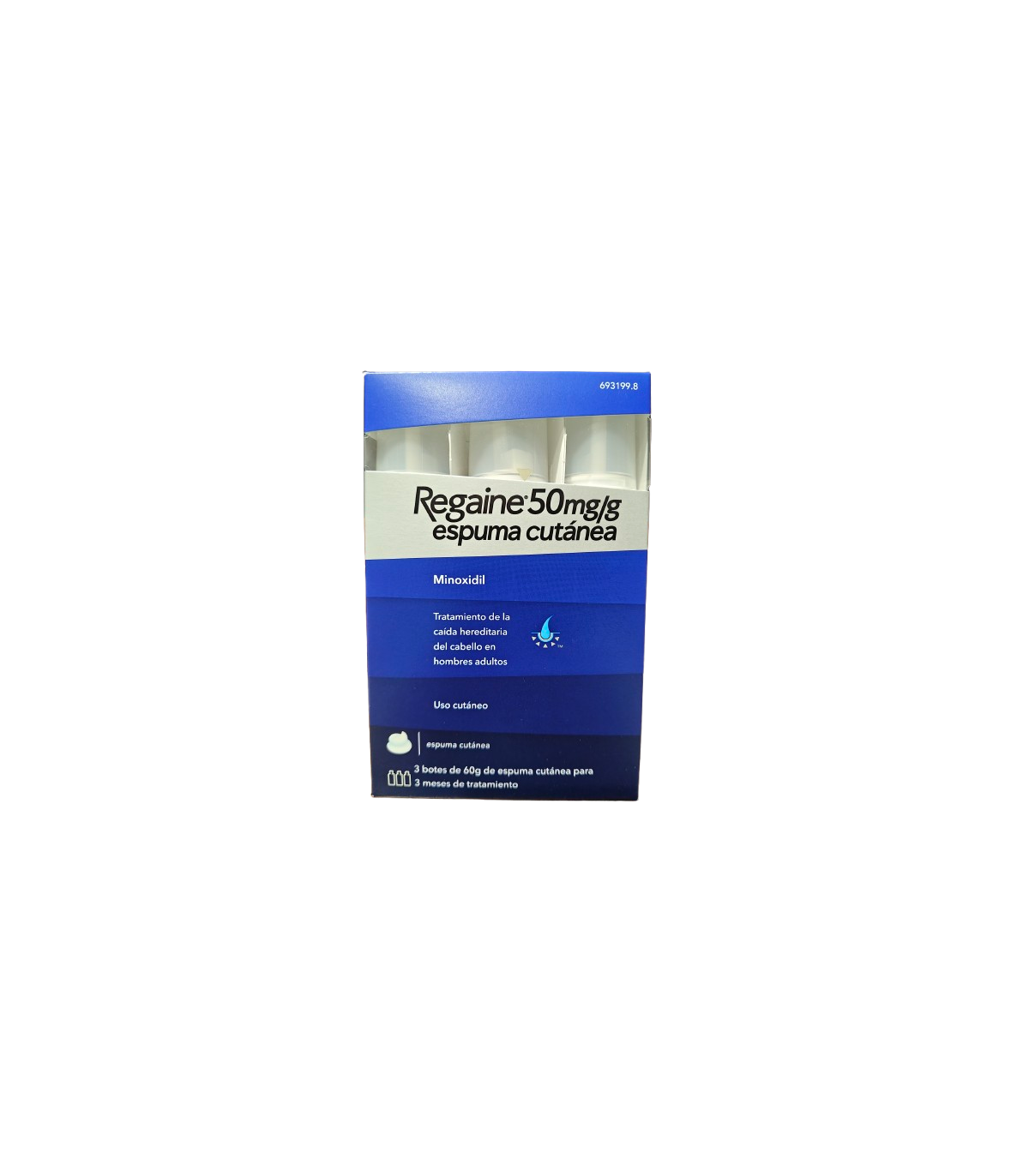 REGAINE 50 MG/G ESPUMA CUTANEA 3 AEROSOLES 60 G