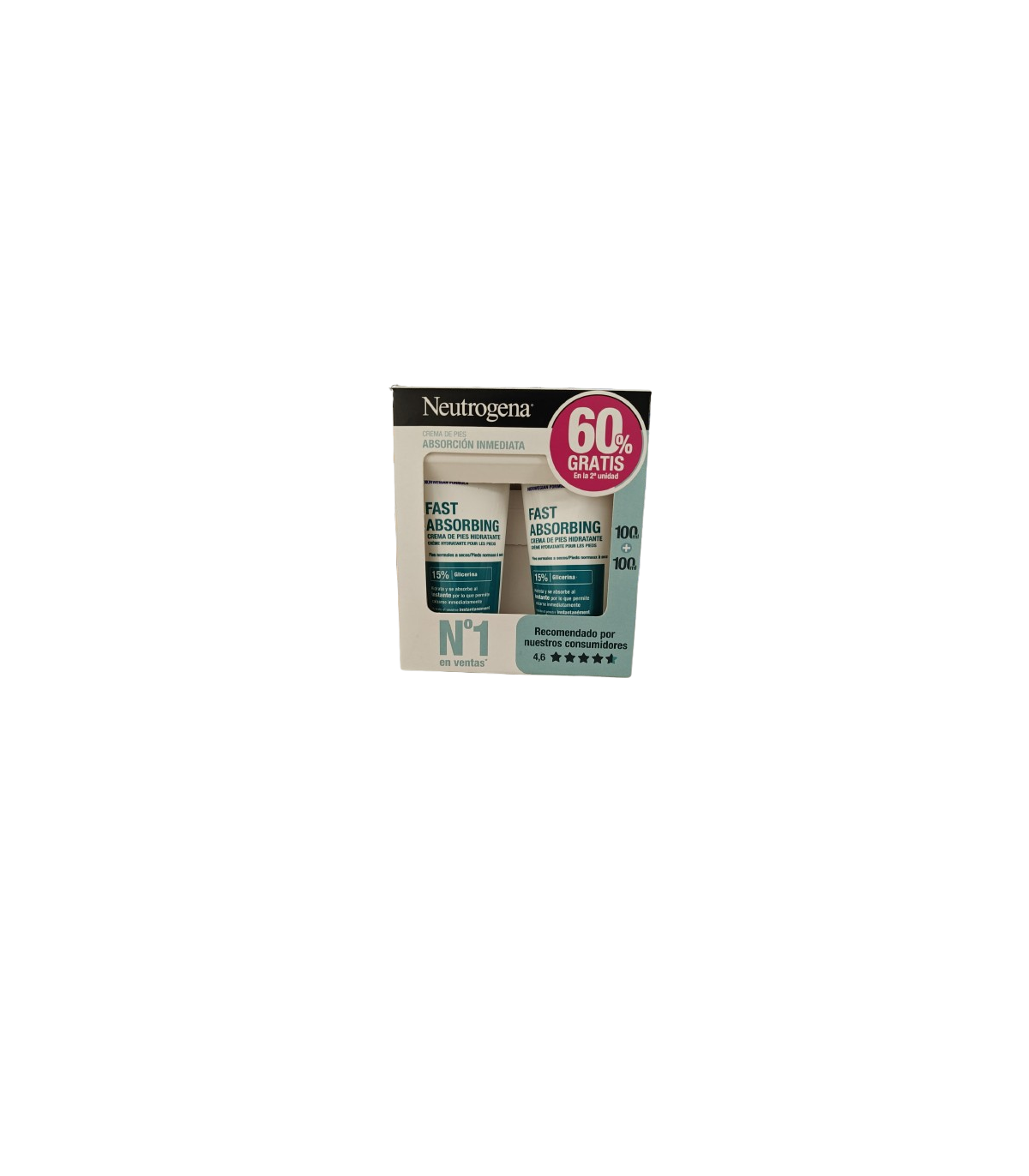 NEUTROGENA CREMA ABSORCION DUPLO PIES SECOS 2X100 ML