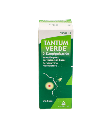 TANTUM VERDE 0,51 MG/PULSACION SOLUCION PARA PULVERIZACION BUCAL , frasco de 15 ml