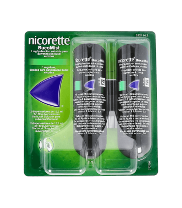 NICORETTE BUCOMIST 1 MG/PULSACION SOLUCION PARA PULVERIZACION BUCAL , 2x1 dispensador de 13,2 ml