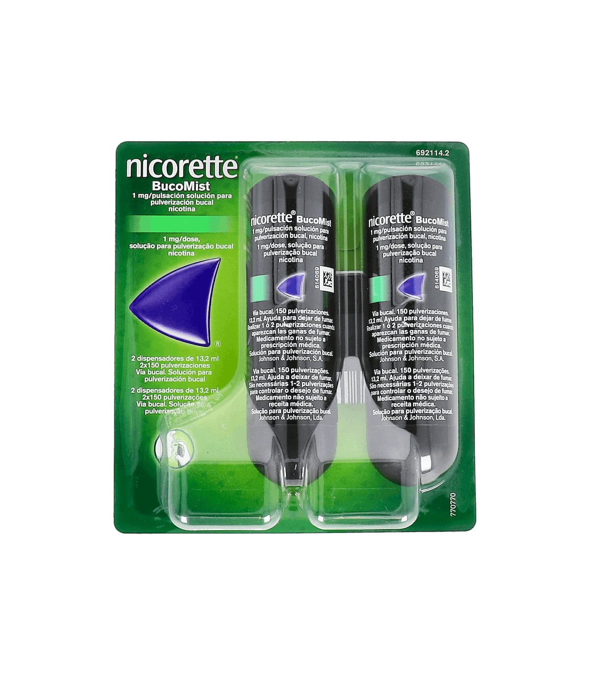 NICORETTE BUCOMIST 1 MG/PULSACION SOLUCION PARA PULVERIZACION BUCAL , 2x1 dispensador de 13,2 ml