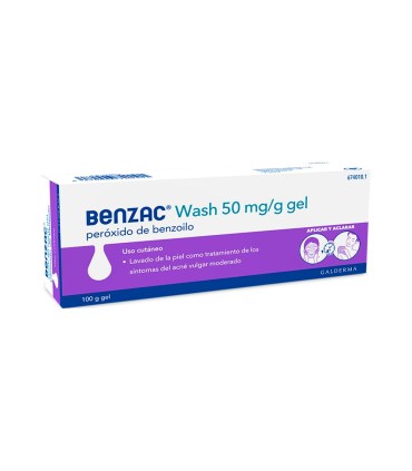 BENZAC WASH 50 MG/G GEL , 1 tubo de 100 g