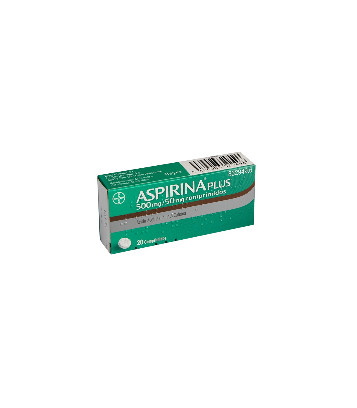ASPIRINA PLUS 500/50 MG 20 COMPRIMIDOS