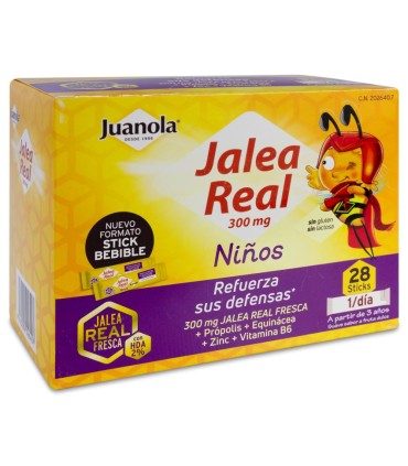 JUANOLA JALEA REAL NIÑOS VITALIDAD DEFENSAS 28 SOBRES/STICKS 10 ML