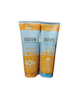 ISDIN FOTOPROTECTOR F50+ GEL CREMA TUBO 200 ML + PEDIATRICS F50+ GEL CREMA 250 ML PACK
