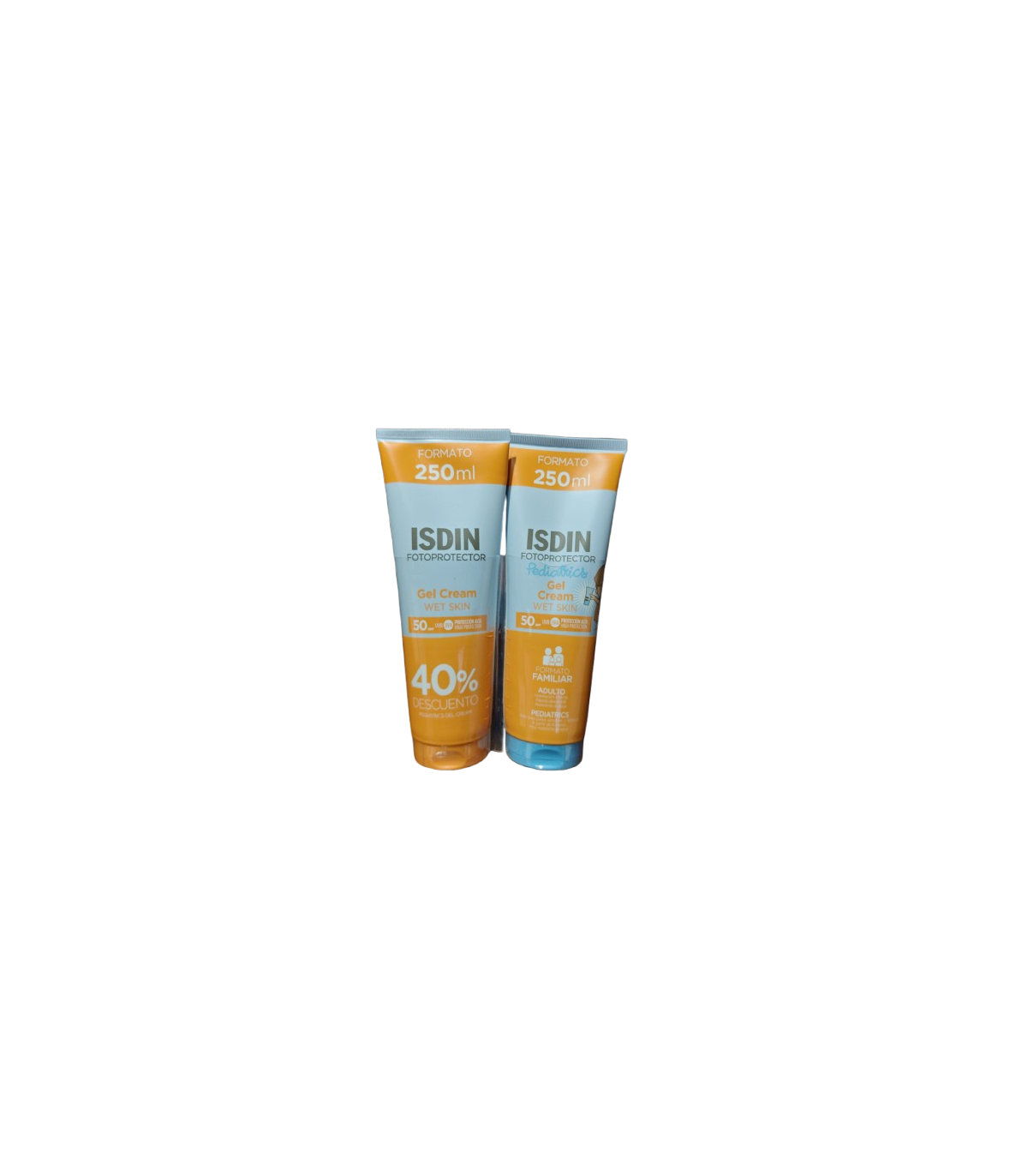 ISDIN FOTOPROTECTOR F50+ GEL CREMA TUBO 200 ML + PEDIATRICS F50+ GEL CREMA 250 ML PACK