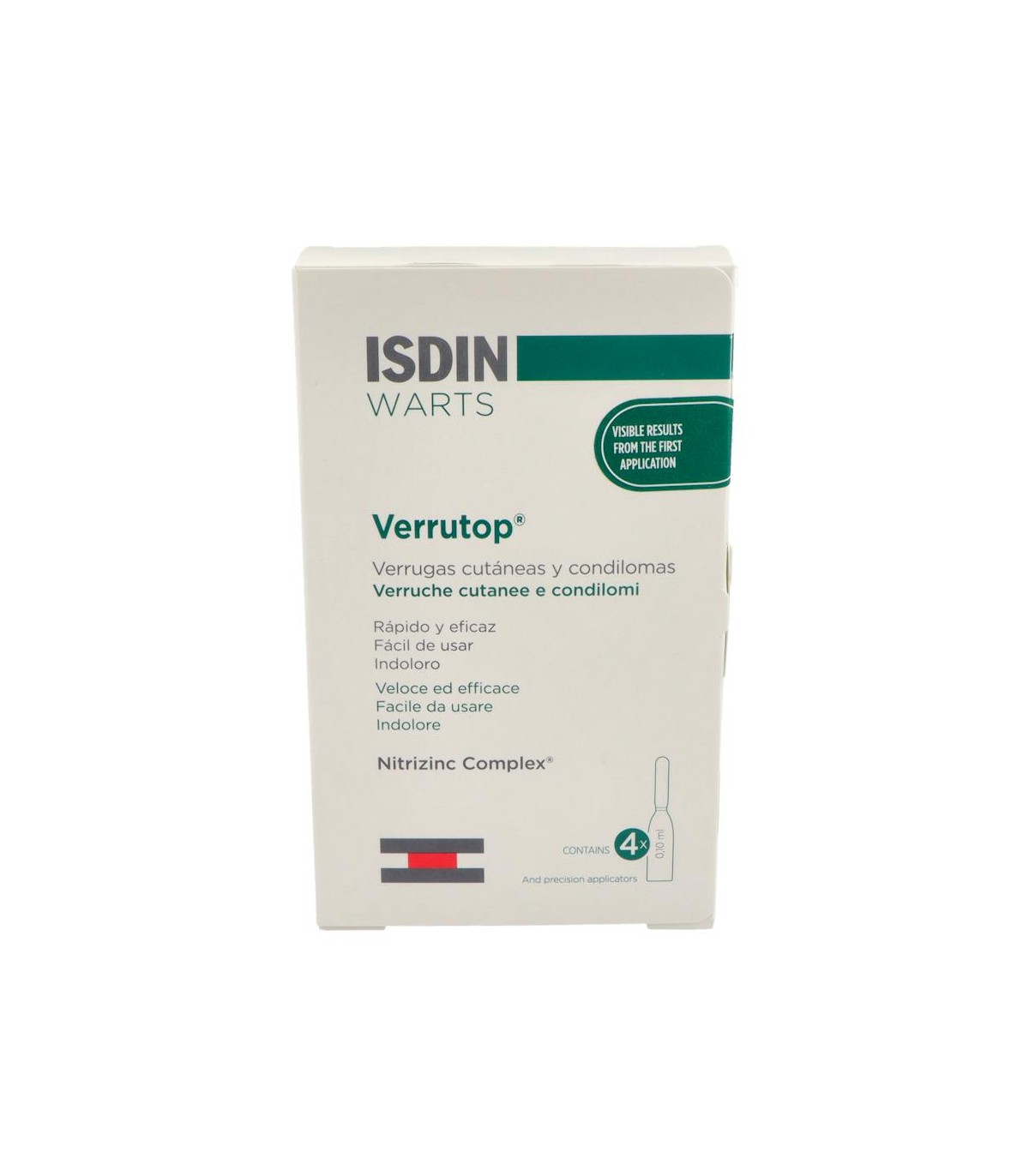 VERRUTOP ISDIN WARTS 4 AMP 0,10 ML Y APLICADORES