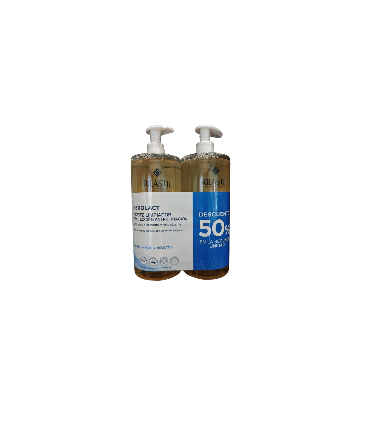RILASTIL XEROLACT ACEITE LIMPIADOR 1000 ML DUPLO 50% 2ª UNI