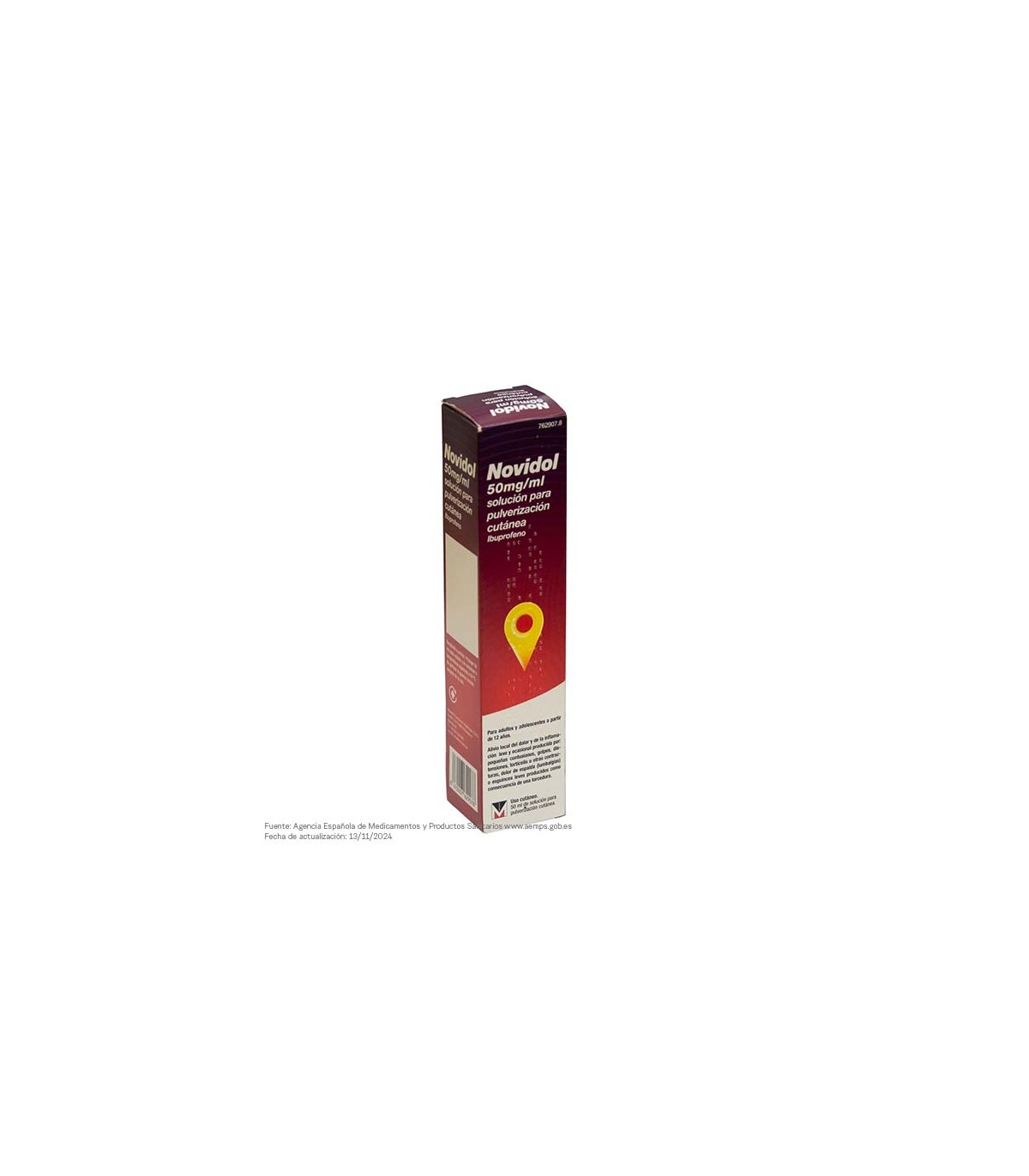 NOVIDOL 50 MG/ML SOL CUTANEA SPRAY 50 ML