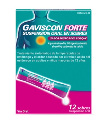 GAVISCON SUSPENSION ORAL 12 SOBRES 10 ML FRUTOS DEL BOSQUE