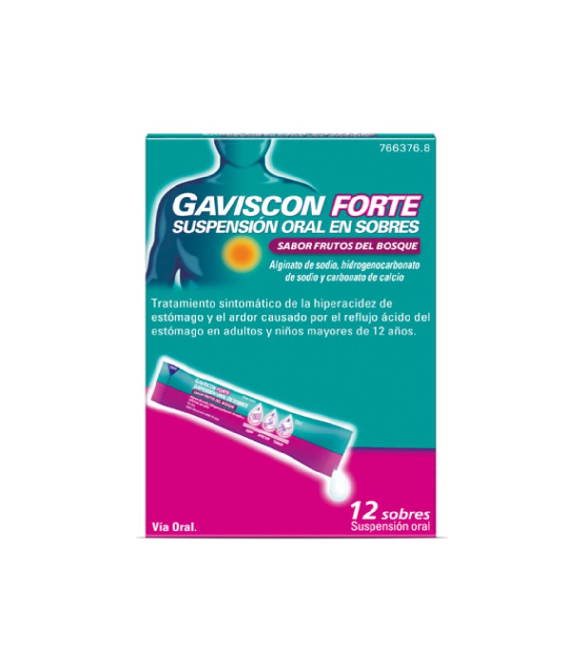 GAVISCON SUSPENSION ORAL 12 SOBRES 10 ML FRUTOS DEL BOSQUE