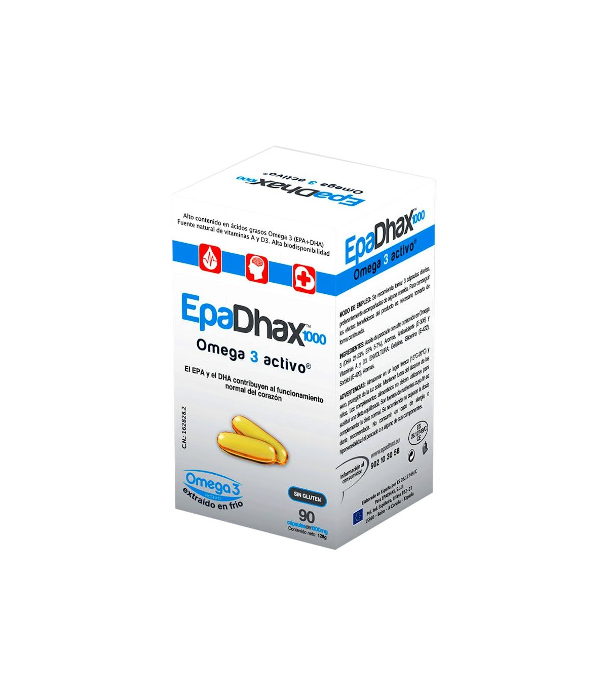 EPADHAX OMEGA 3 ACTIVO 1 G 90 CAPSULAS