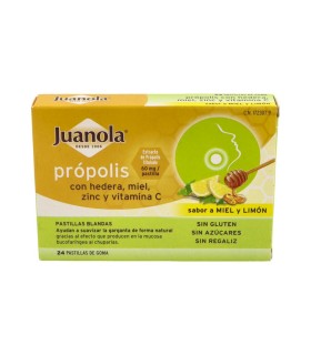 JUANOLA PROPOLIS HIEDRA MIEL LIMON 24 PASTILLAS BLANDAS
