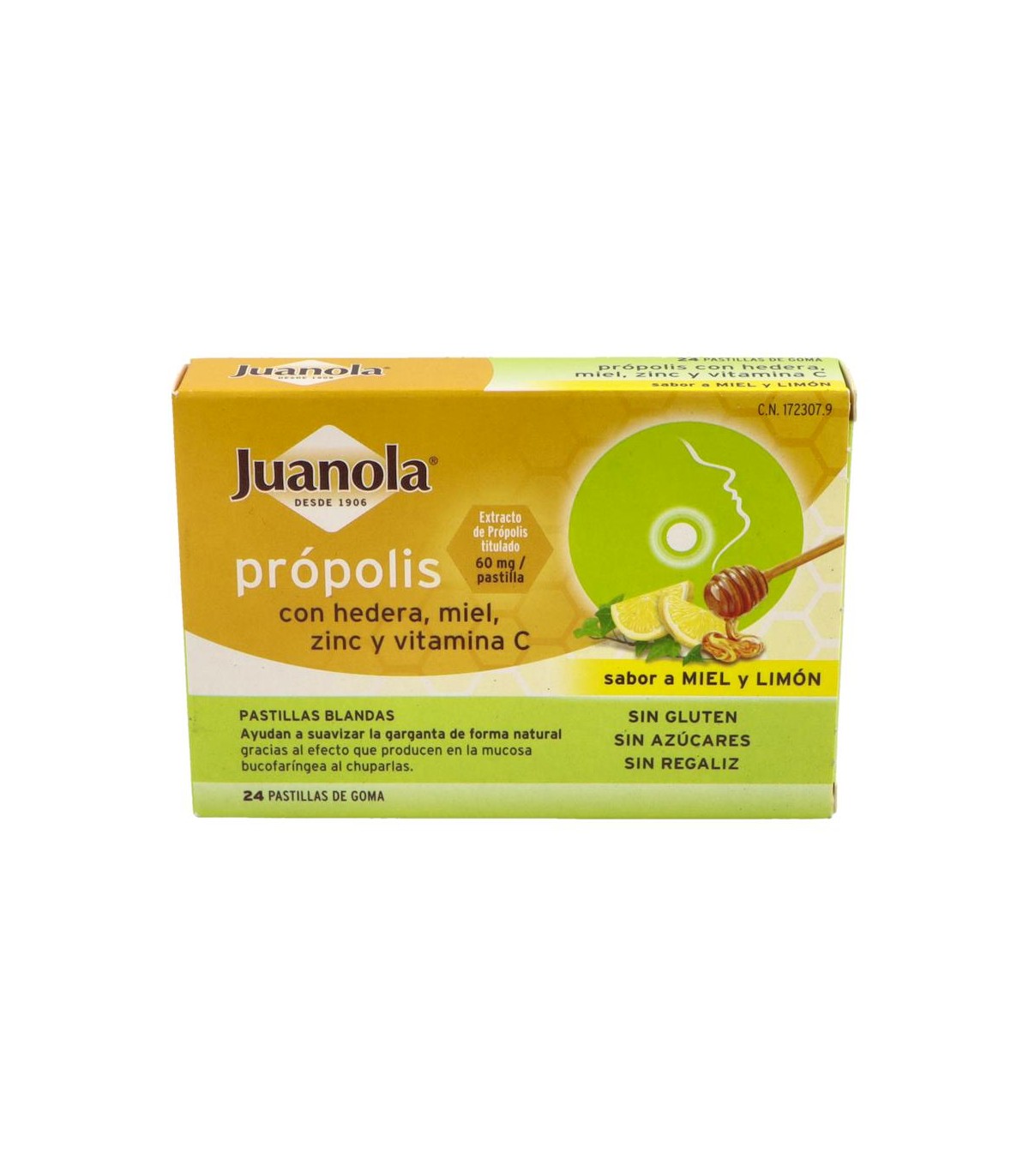 JUANOLA PROPOLIS HIEDRA MIEL LIMON 24 PASTILLAS BLANDAS