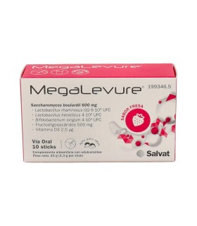 MEGALEVURE 10 STICKS 2,3 G FRESA