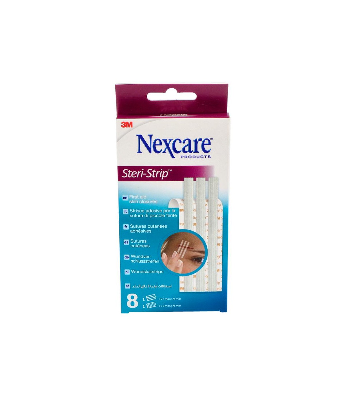 NEXCARE SUTURA ESTERIL 3 UNI 6X75 MM Y 5 UNI 3X75 MM