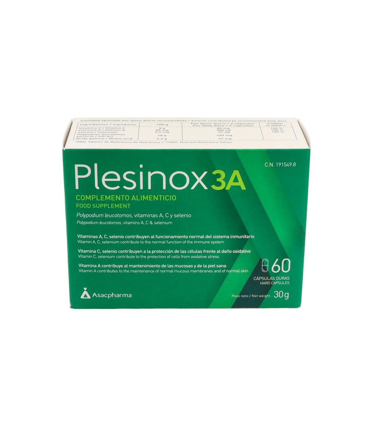 PLESINOX 3A 60 CAPSULAS