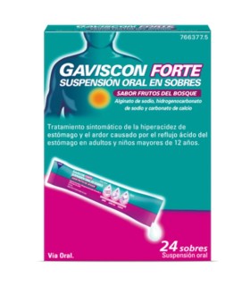 GAVISCON FORTE SUSPENSION ORAL 24 SOBRES 10 ML FRUTOS DEL BOSQUE