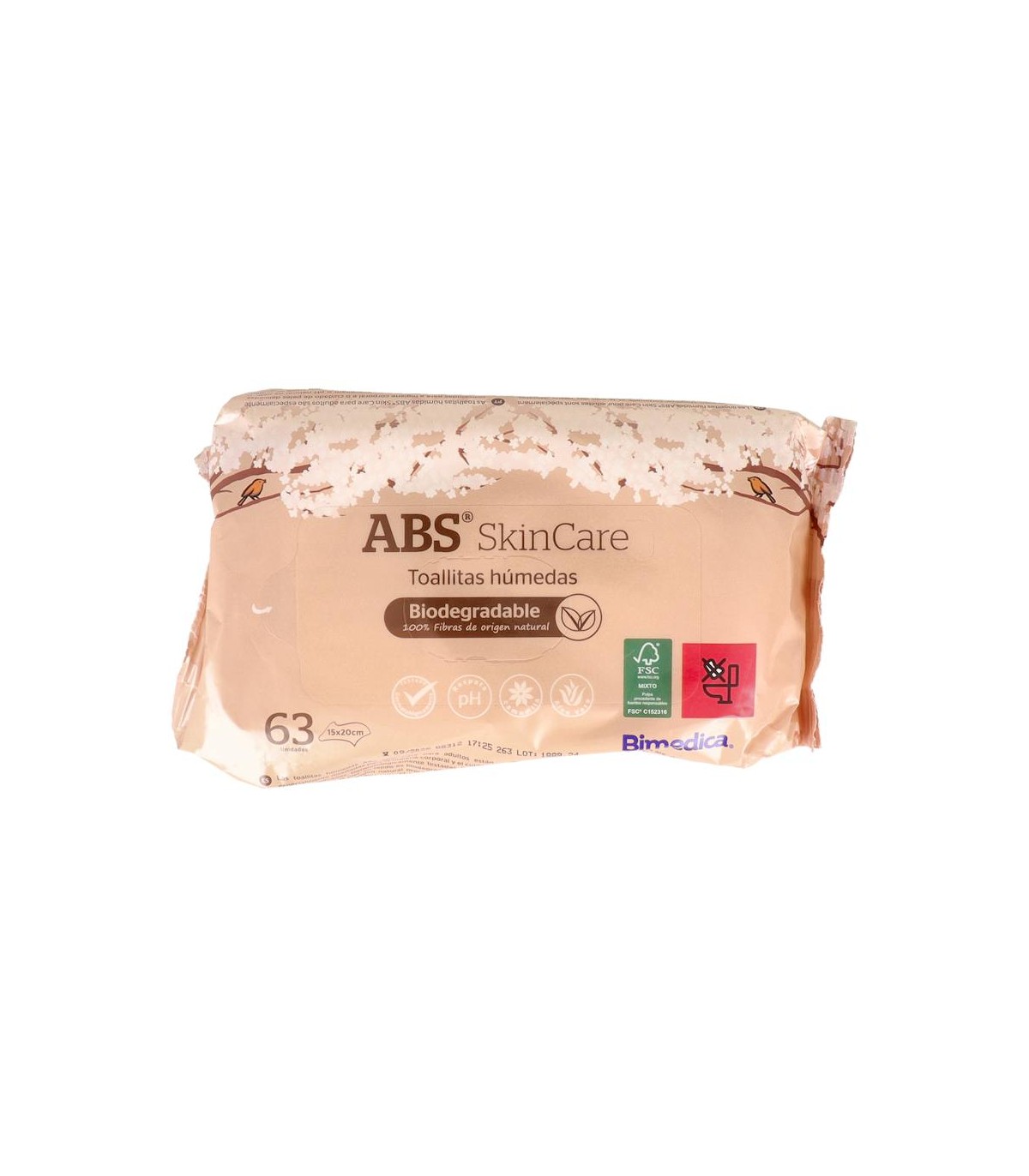 ABS SKINCARE TOALLITAS HUMEDAS CORPORALES 63 UNI