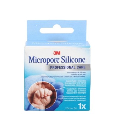 3M ESPARADRAPO HIPOALERGICO SILICONA 5 M X 2,5 CM. 1 Unidad